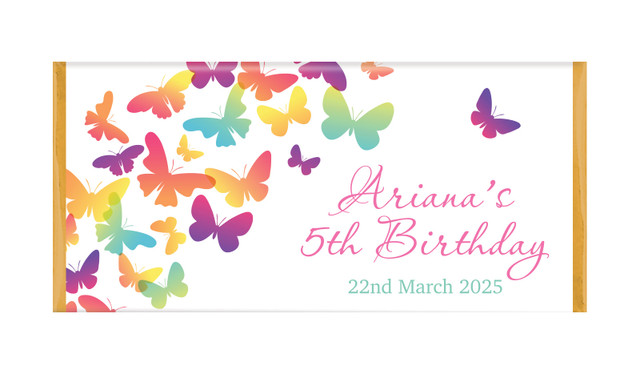 Butterflies Personalised Chocolate Bars - Australia's #1 Kids Party Supplies