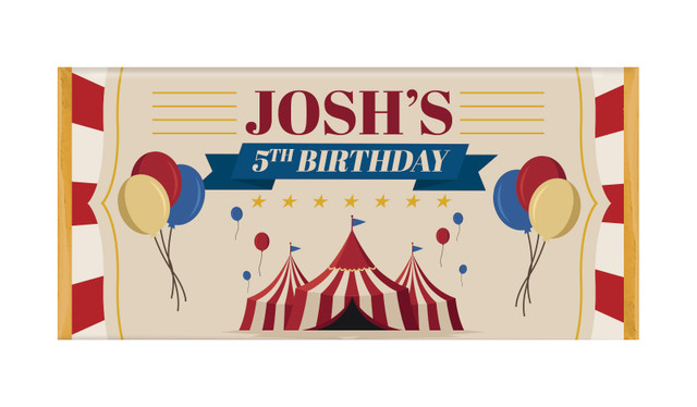 Retro Circus Personalised Chocolate Bars - Australia's #1 Kids Party Supplies