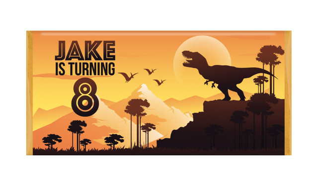 Prehistoric Dinosaur Personalised Chocolate Bars - Australia's #1 Kids Party Supplies