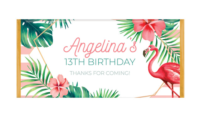 Flamingle Flamingo Personalised Chocolate Bars - Australia's #1 Kids Party Supplies