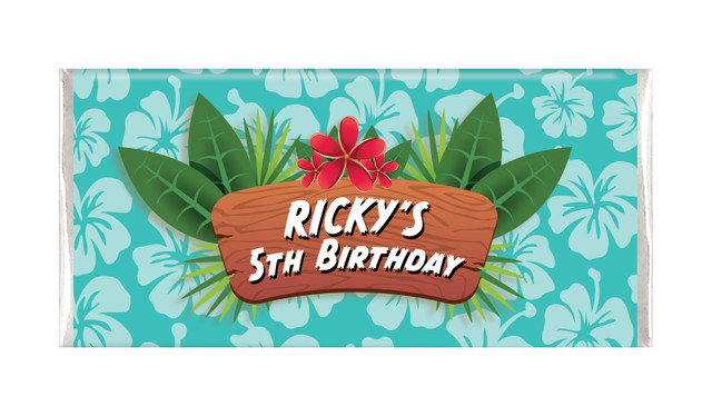 Hawaiian Luau Personalised Chocolate Bars - Australia's #1 Kids Party Supplies
