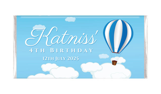Hot Air Balloon Birthday Party Personalised Chocolate Bars