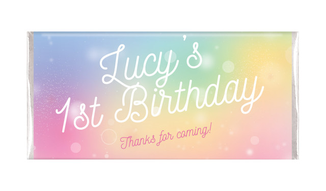 Rainbow Sparkle Personalised Chocolate Bars - Australia's #1 Kids Party Supplies