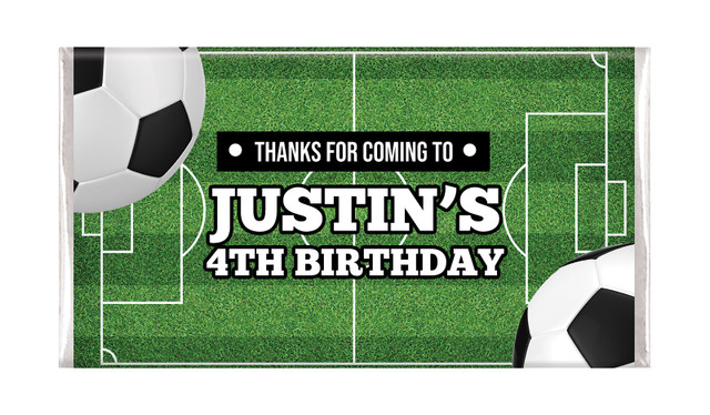 Soccer Birthday Party Personalised Chocolate Bars