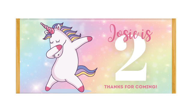 Unicorn Dabbing Personalised Chocolate Bars - Australia's #1 Kids Party Supplies