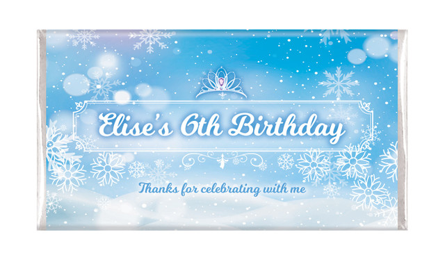 Ice Princess Birthday Party Personalised Chocolate Bars