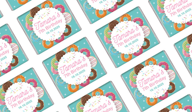 Donut Party Birthday Personalised Mini Chocolates