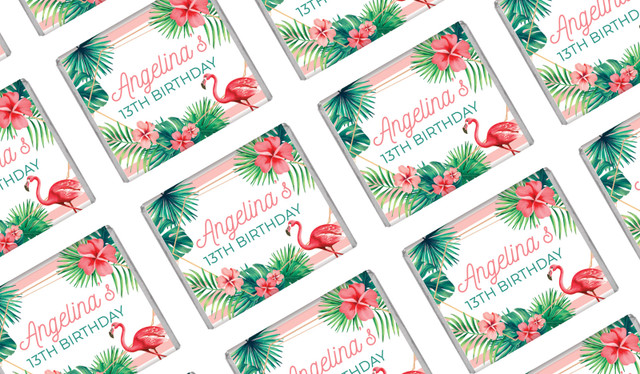 Flamingle Flamingo Birthday Personalised Mini Chocolates
