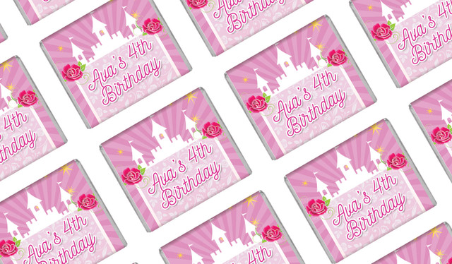Princess Castle Birthday Personalised Mini Chocolates