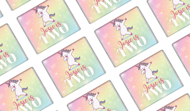 Unicorn Dabbing Birthday Personalised Mini Chocolates