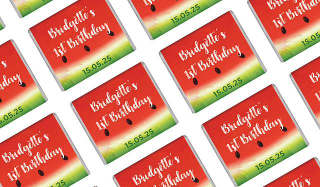 Watermelon Party Birthday Personalised Mini Chocolates