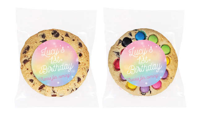 Rainbow Sparkle Personalised Birthday Cookie