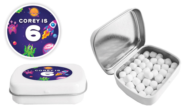 Outerspace Birthday Personalised Mint Tin Favour
