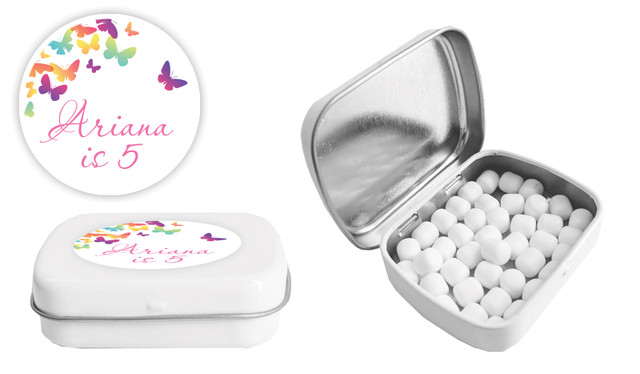 Butterflies Birthday Personalised Mint Tin Favour