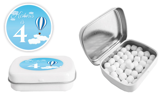 Hot Air Balloon Birthday Personalised Mint Tin Favour