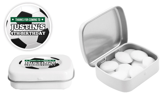 Soccer Birthday Personalised Mint Tin Favour