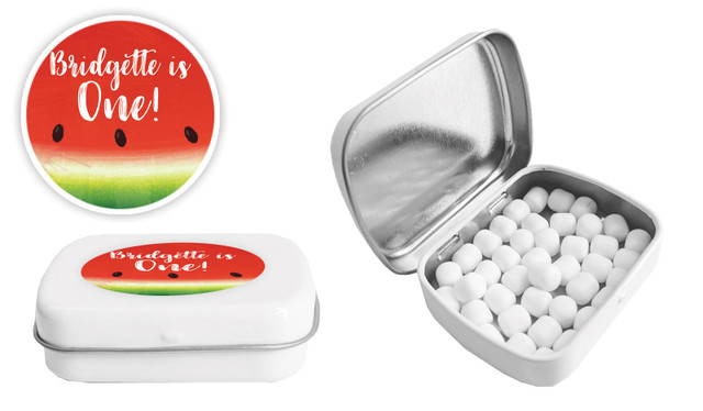 Watermelon Party Birthday Personalised Mint Tin Favour