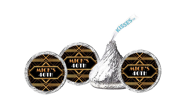 Gatsby Gold Birthday Personalised Hershey's Kisses