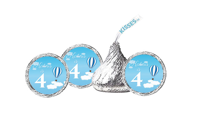 Hot Air Balloon Birthday Personalised Hershey's Kisses