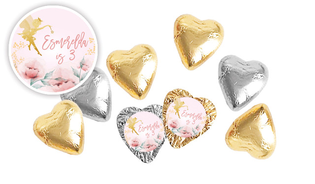 Little Fairy Birthday Personalised Foil Chocolate Hearts