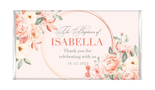 Classic Personalised Baptism Chocolate Bar