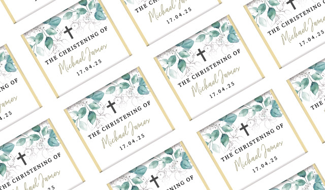 Dream Leaves Custom Christening Mini Chocolates