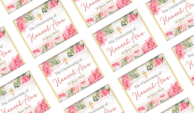 Magnificent Floral Custom Christening Mini Chocolates