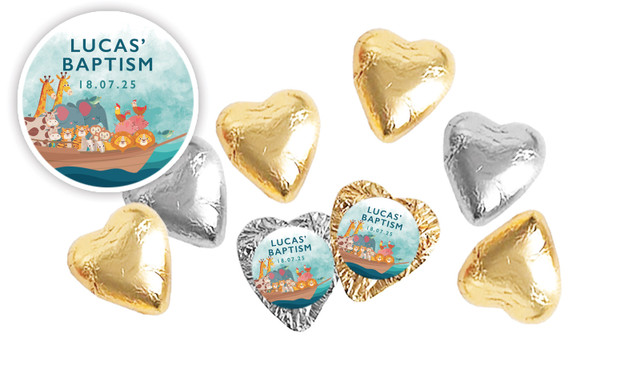 Noahs Ark Personalised Chocolate Hearts