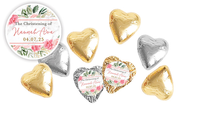 Magnificent Floral Personalised Chocolate Hearts