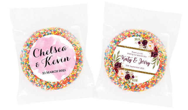 Personalised Giant Chocolate Freckle Wedding Favour