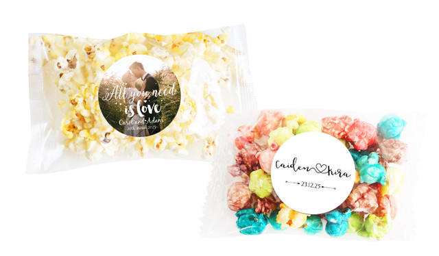 Personalised Popcorn Wedding Favour Bags
