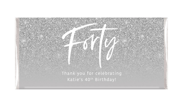 40th Birthday Personalised Chocolate Bar Favours