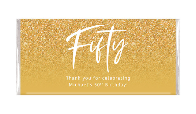 50th Birthday Personalised Chocolate Bar Favours