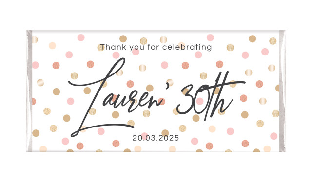 Metallic Confetti Personalised Birthday Chocolate Bar