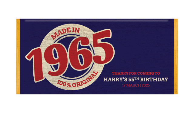Made In Year Personalised Chocolate Bar Birthday Favour