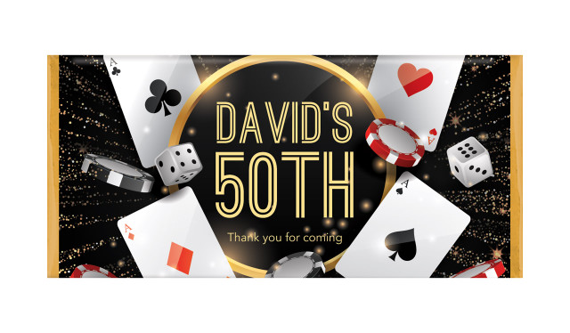 Casino Custom Chocolate Bar Birthday Party Favour