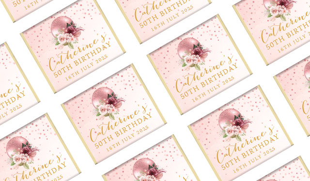 Glitter Balloon Birthday Mini Chocolate Favours