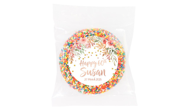 Peach Floral Personalised Chocolate Freckles