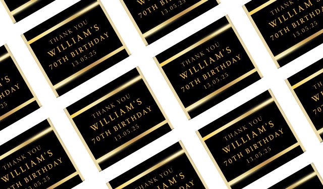 Gold On Black Birthday Mini Chocolate Favours