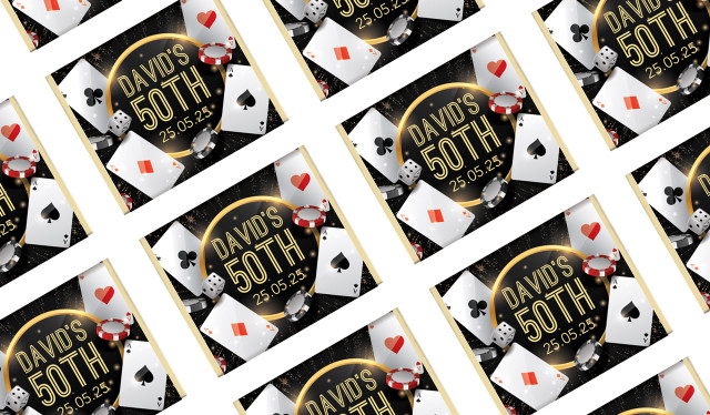 Casino Birthday Personalised Mini Chocolate Favours