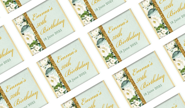Elegant Greenery Birthday Custom Mini Chocolates