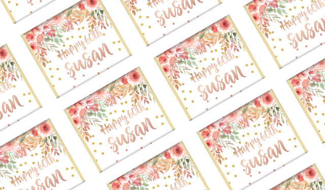 Peach Floral Birthday Custom Mini Chocolates