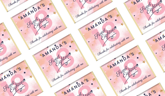 Star Watercolour Personalised Birthday Mini Chocolates