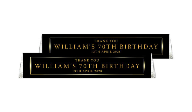 Gold On Black Toblerone Personalised Chocolates 50g