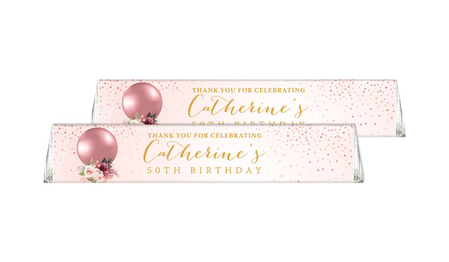 Glitter Balloon Custom Toblerone Chocolate Bar 50g