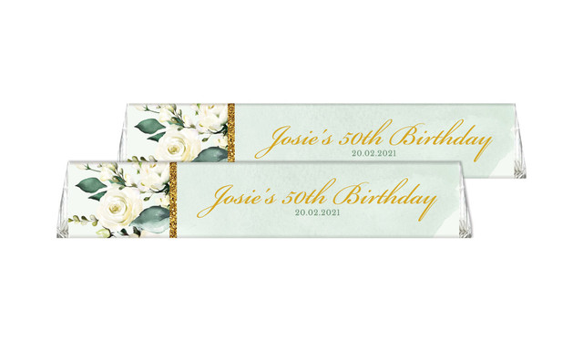 Elegant Greenery Custom Toblerone Chocolate Bar 50g