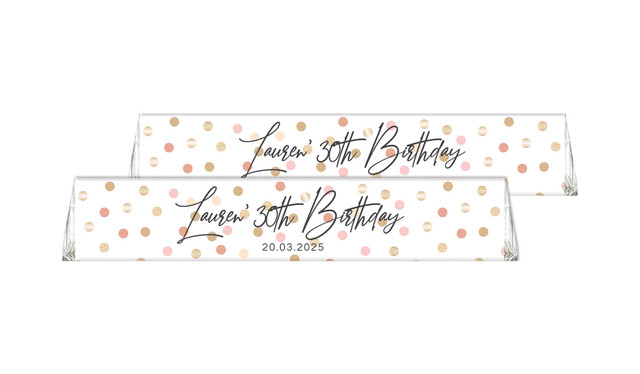 Metallic Confetti Custom Toblerone Chocolate Bar 50g