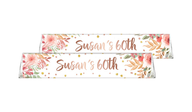 Peach Floral Custom Toblerone Chocolate Bar 50g