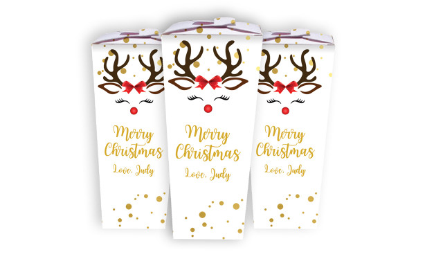 Reindeer Face Christmas Personalised Chocabox