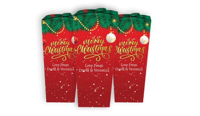 Red Festive Christmas Personalised Chocabox